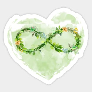 FLORAL INFINITY HEART ARTWORK Sticker